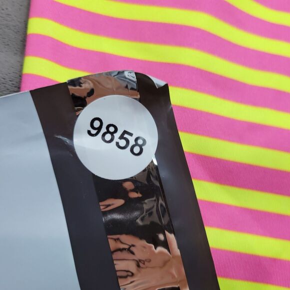 Nike Pro XS Womens Dri-Fit Pink & Yellow Striped Compression Capris - Picture 16 of 16